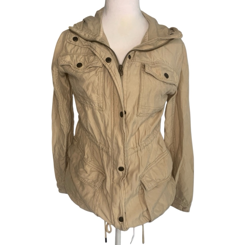Abercrombie & Fitch Cargo Utility Jacket Women’s XS Beige Hooded Casual